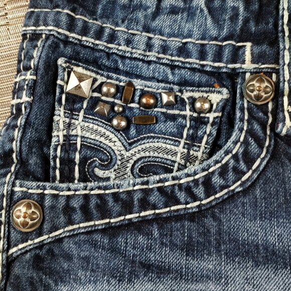 Rock Revival Jax Studded Boot Jeans Size 30 - Picture 6 of 16